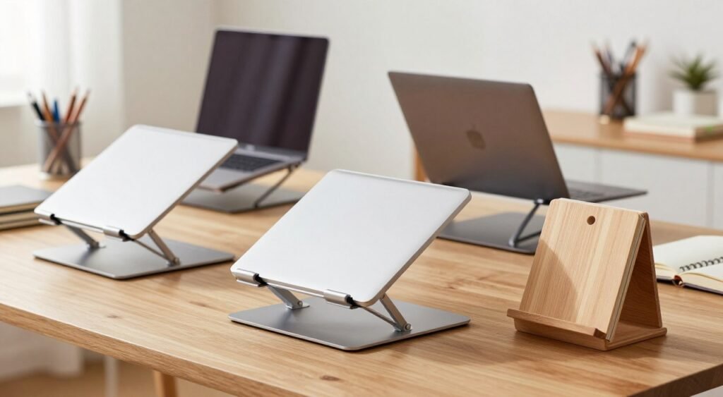 Diferentes tipos de suportes para notebook e caderno