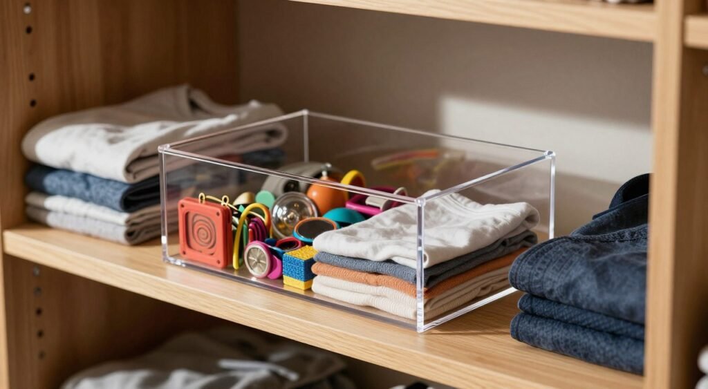 caixa organizadora de acrílico para closet